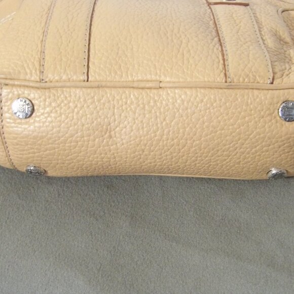 Vintage Micheal Micheal Kors Cream/Tan Pebbled Leather Smaller Tote Bag - Picture 8 of 13